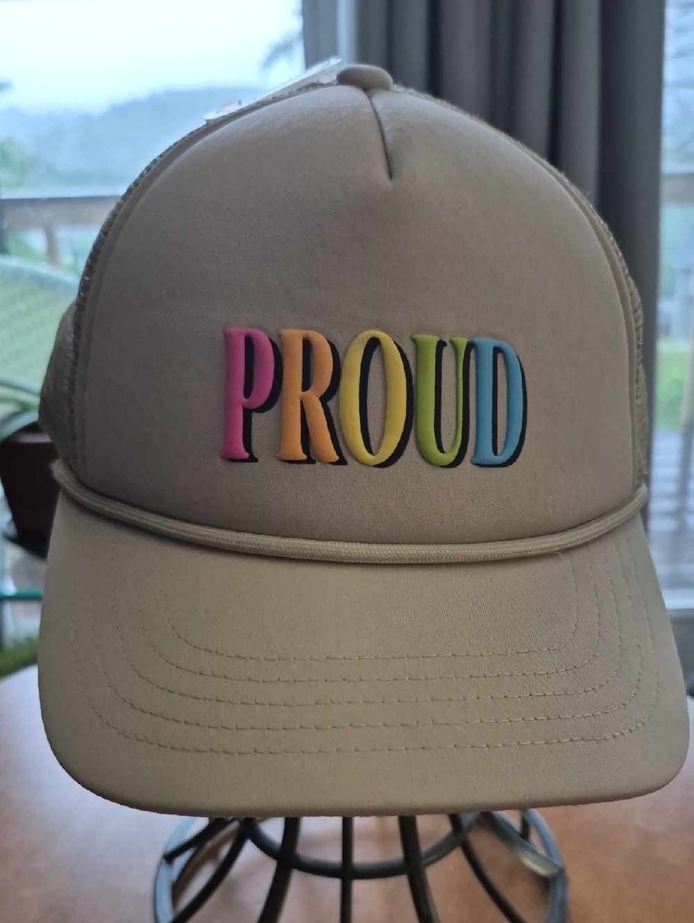Unisex Proud 3D Spell Out Snap Back Trucker Hat - Multicolor Text. NWOT